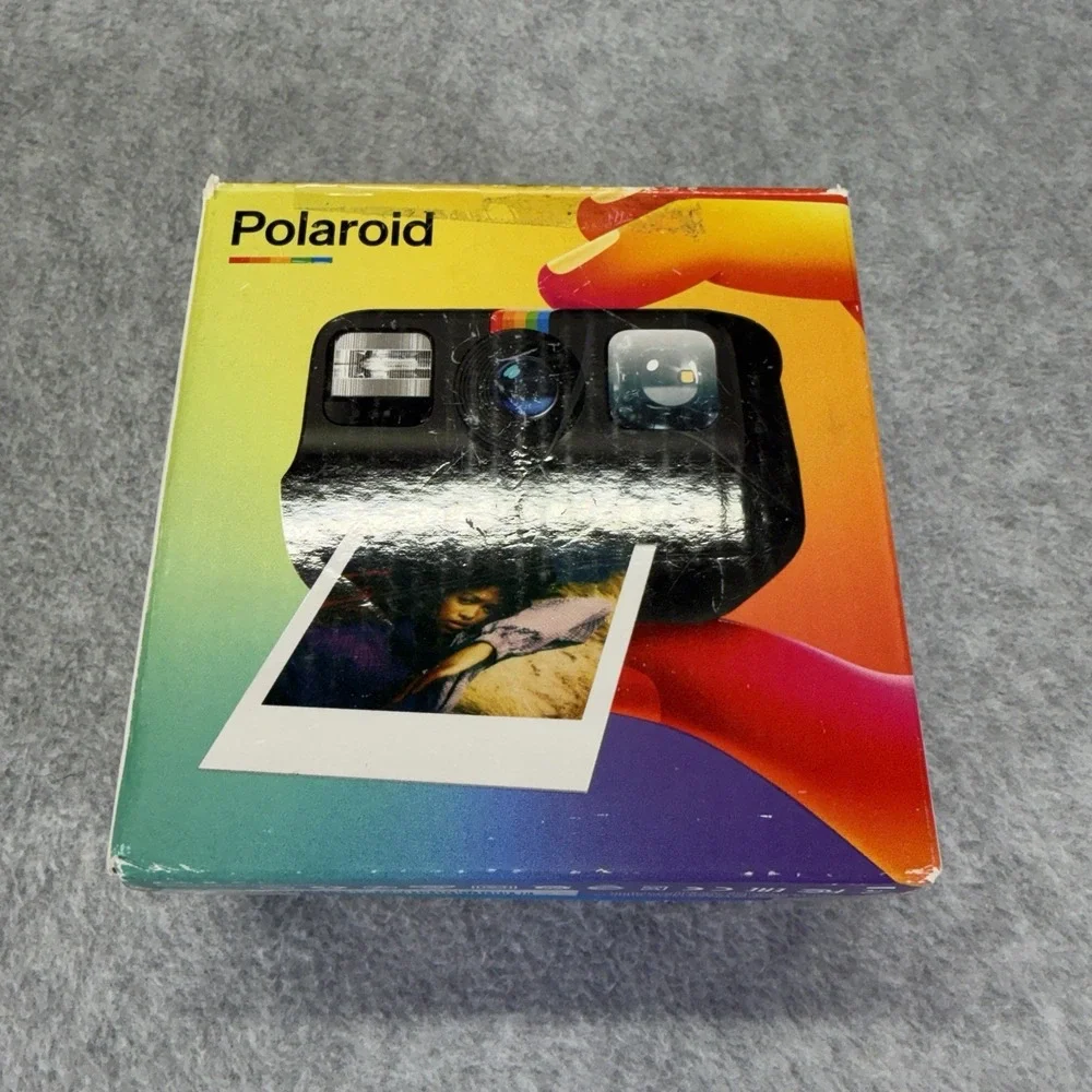 Polaroid Go Analog Instant Camera Black Open Box With Charger Wrist Strap